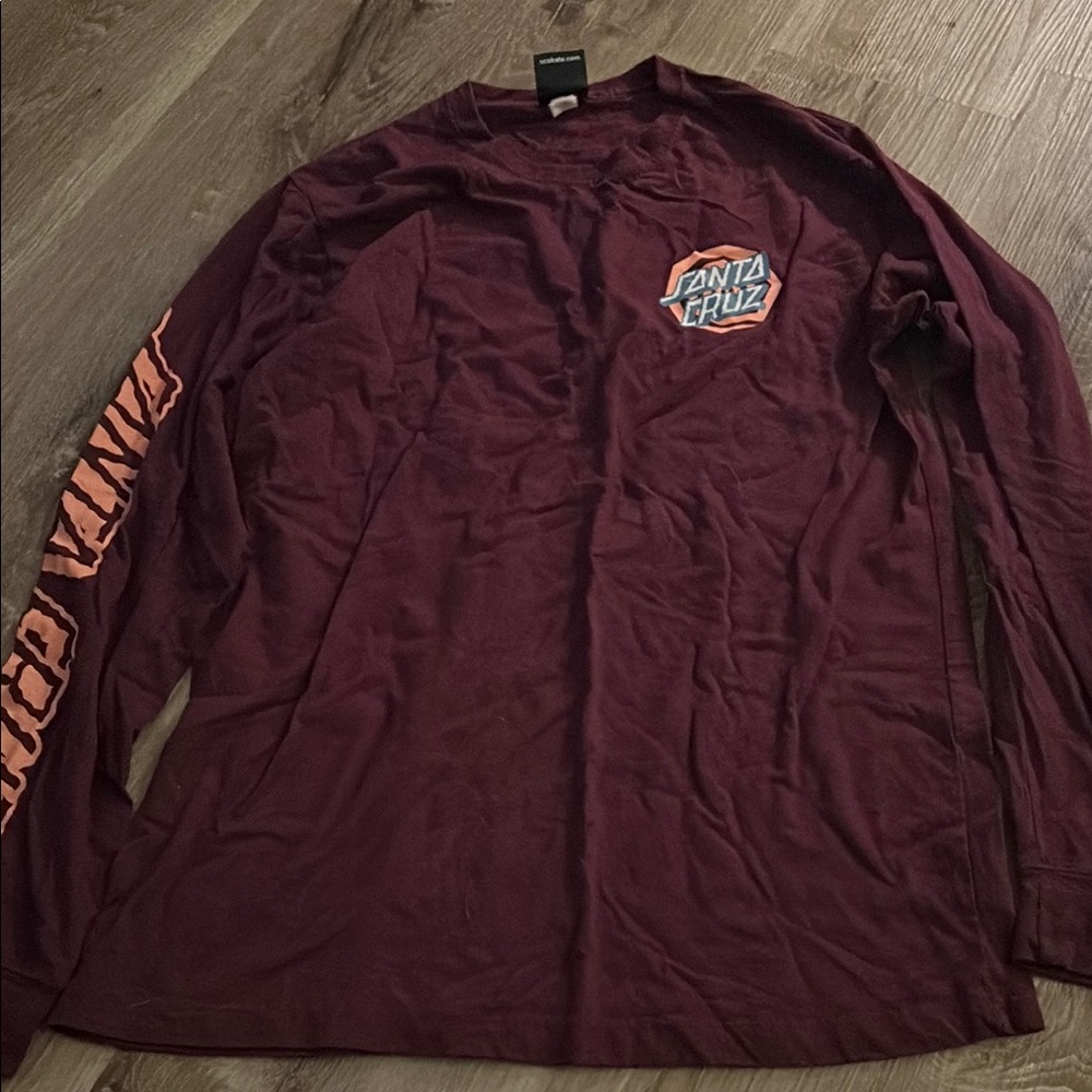 Santa Cruz Skateboards Maroon Long Sleeve Tee